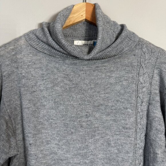 Anthropologie Sparrow Bell Sleeve Wool Turtleneck Sweater Pullover Womens M Gray - Picture 5 of 12